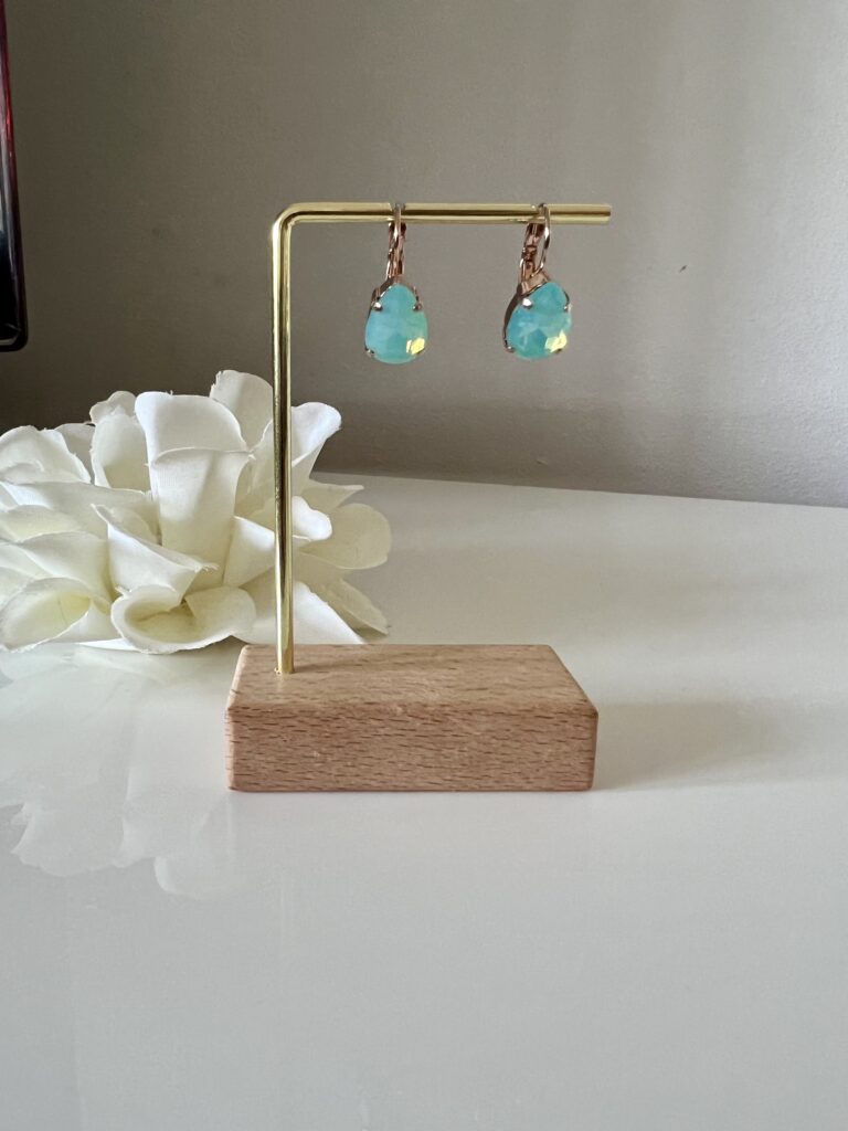 Rosegouden pacific opaal swarovski druppelhangers