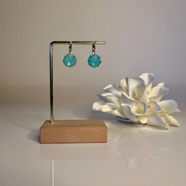 Julia zilver met turquoise swarovski steen